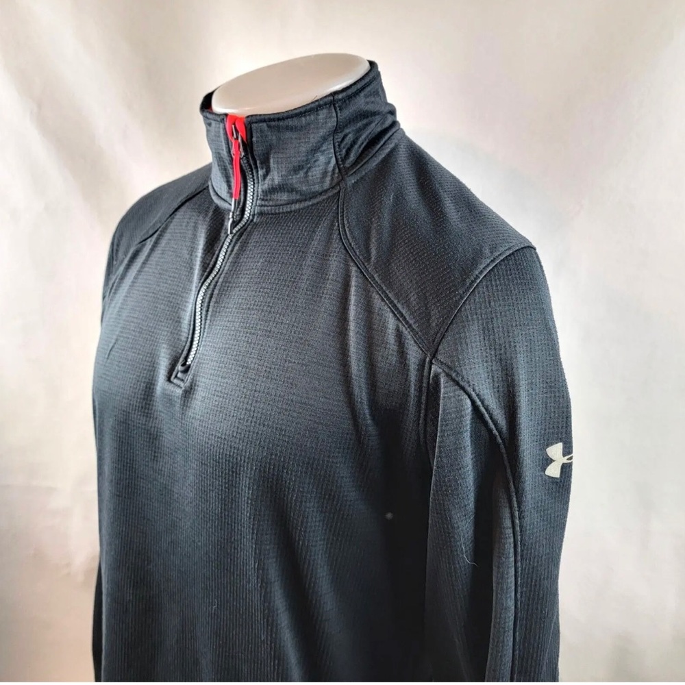 Under Armour Sweater Mens Medium Black Coldgear Reactor Fitted Quarter Zip
